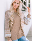 Harper Striped Patchwork Loose Long Sleeve Top