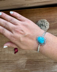 Cuff - Sterling silver Cuff Bracelet with Kingman turquoise