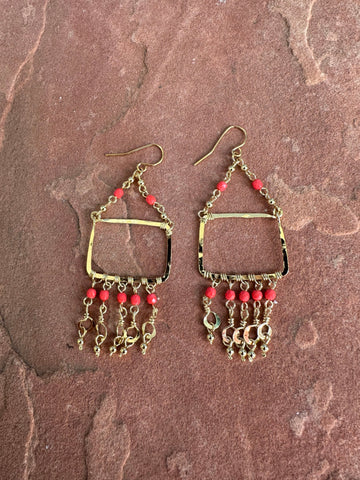 Golden Collection: September Sunrise Handmade Coral Beaded Earrings