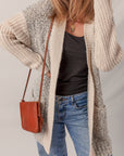 Colorblock Open Front Pocketed Cardigan