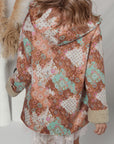 Floral Sherpa Lined Hooded Jacket