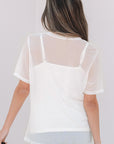 Miranda Sheer Mesh Short Sleeve Top