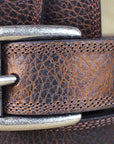 M&F Western Leather Belt Ariat Working Men Textured Triple Stitched Brown