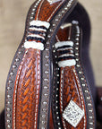 Western Nocona Leather Mens Belt Scallop Overlay Copper 32-46