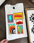 Western Stamp Collage Tee or Crewneck