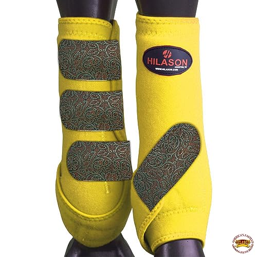 HILASON L M S Horse Rear Hind Leg Sport Boots Printed Hind Rear Leg Boots
