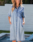 Makayla Loose Medium Wash Chambray Dress