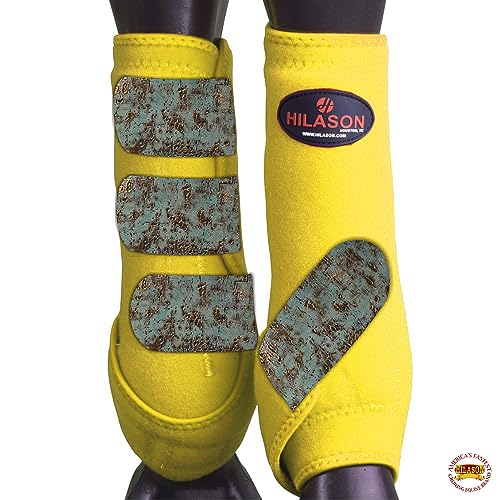 HILASON L M S Horse Rear Hind Leg Sport Boots Printed Hind Rear Leg Boots