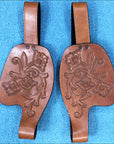 HILASON Youth Saddle Fenders Short Replacement Stirrup Fender Floral Tooling