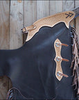 Hilason Western Bull Riding Chinks Chaps Pro Rodeo Bronc Leather Black