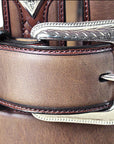 3D Brown Dark Mens Fashion Leather Belt Removable Buckle