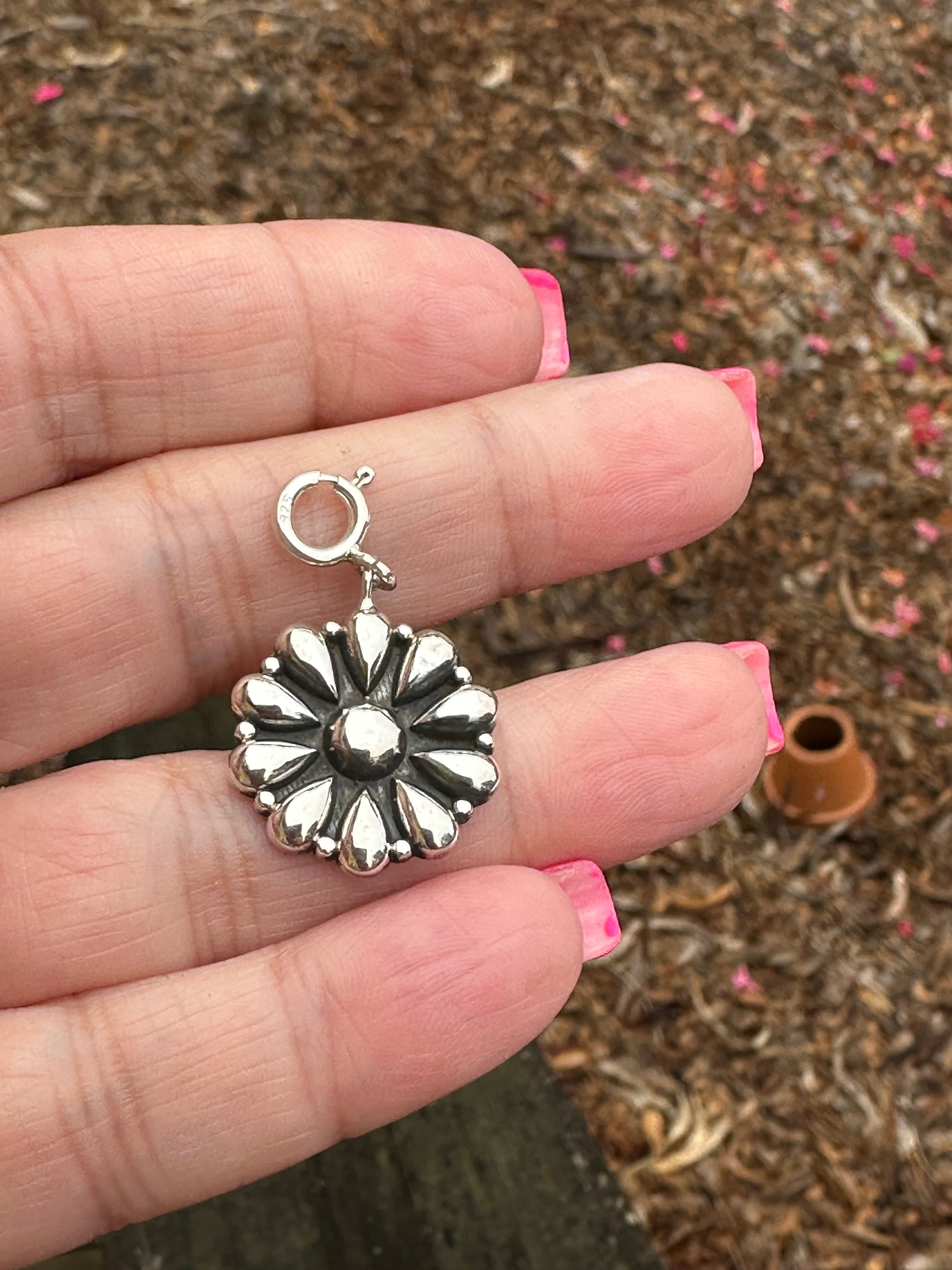 Sterling Silver Flower Charm