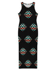 Southwestern Aztec Sleeveless Bodycon Side Slit Western Maxi Dress