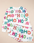 Plus Size Christmas Ho Ho Ho Top and Shorts Lounge Set