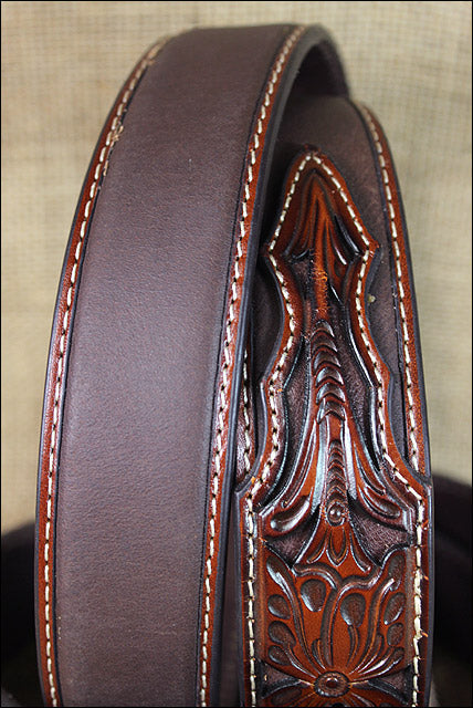 Western Belt Ariat Silver Buckle Leather Mens Tooled Floral 32-46