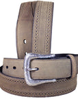 Western Laether Belt Men Ariat Brown Distressed Perf Edge 32-46 In
