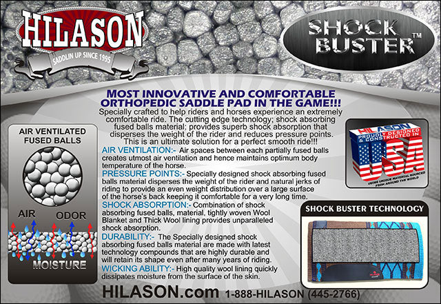 HILASON Western Horse Saddle Blanket Acrylic Wool Without Pad Rodeo Brown