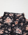 Floral Mesh Mock Neck Long Sleeve Top