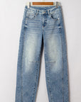 Denim Vintage Washed Seam Shift Jeans