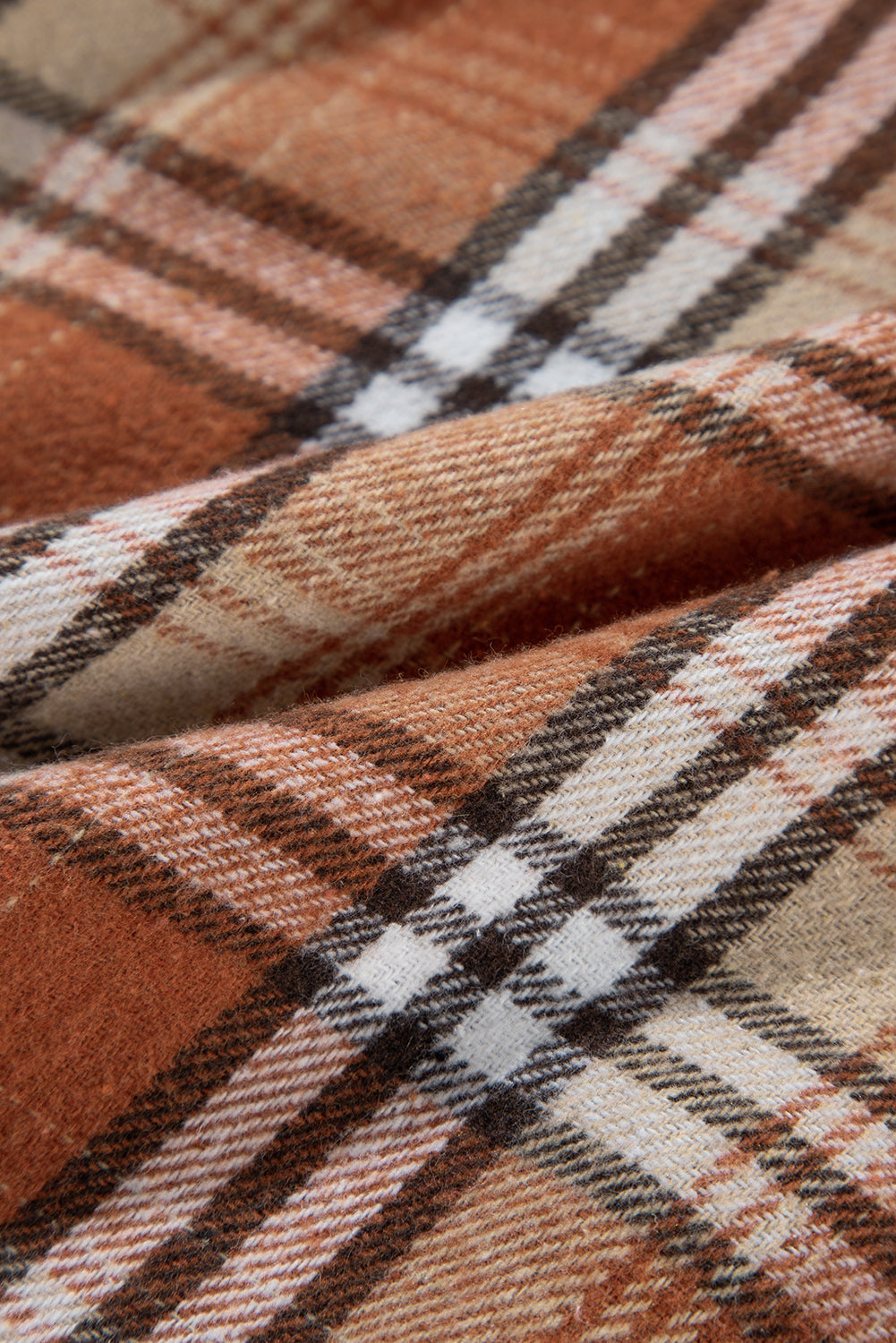 Plaid Colorblock Patchwork Snap Buttoned Shacket