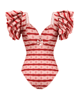 French Riviera Resort Swimsuit and Skirt Set