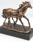 BRONZED CLASSIC SCULPTURE 2 HORSES FAMILY MARE & FOAL ,CLASSIC ARTWORK FIGURINE DEAL