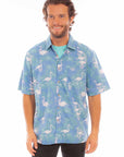Hawaiian Flamingos & Leaves - 5350