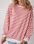Stripe Drop Shoulder Crewneck Sweatshirt
