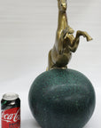 Rearing Stallion Mustang Horse Bronze Marble Statue Sculpture Western Art Gift