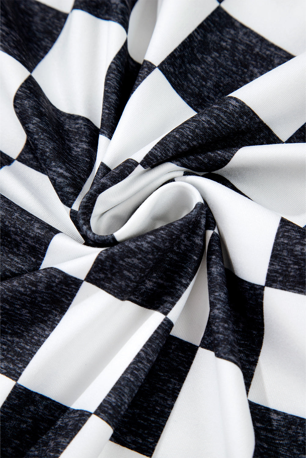 Checker Side Slit High Waist Midi Skirt