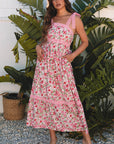 Floral Lace Tied-Strap Empire Waist Maxi Dress