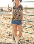 Martha Leopard Puff Short Sleeve Top
