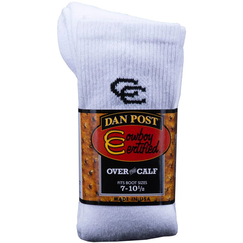 DAN POST MEN'S COWBOY CERTIFIED OVER CALF BOOT SOCK - 2 PACK