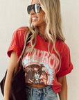Tomato Red COWBOY Vintage Graphic Loose Tee