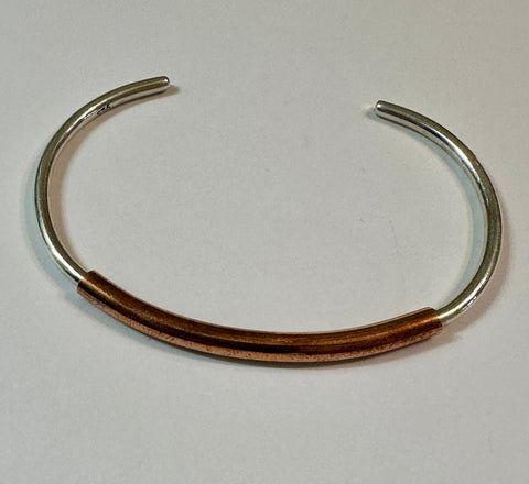 SIMPLE Sterling SILVER CUFF BRACELET W/ COPPER FINISH - Everest Ranch