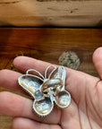 Butterfly ring -size 7.5 - pink conch and sterling silver