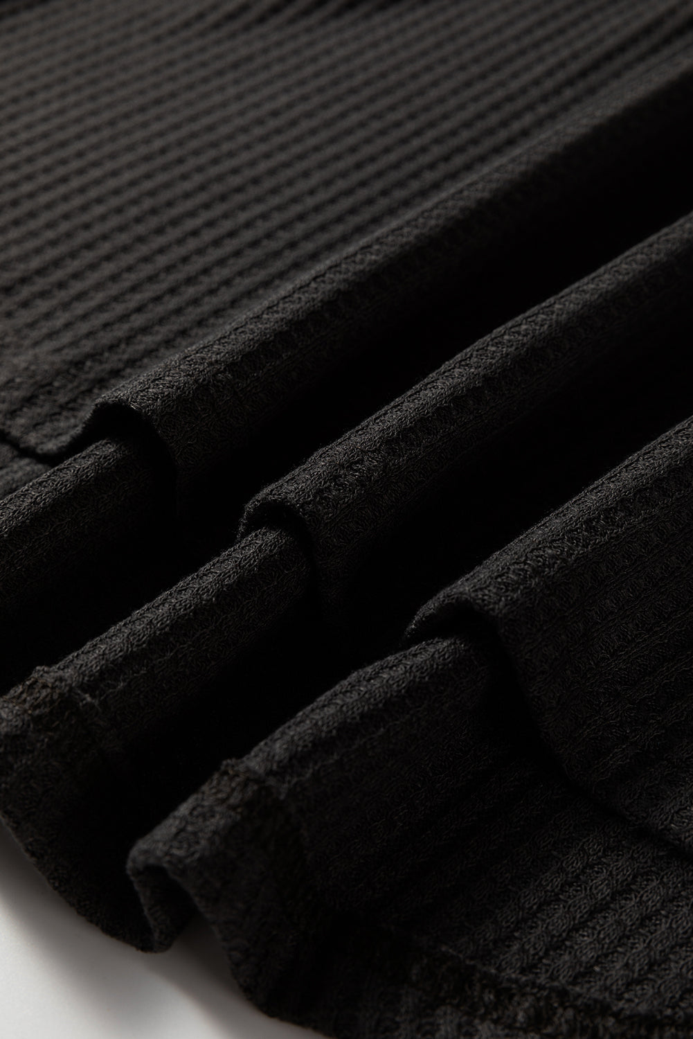 Waffle Knit Patchwork Half-Zip Sweatshirt