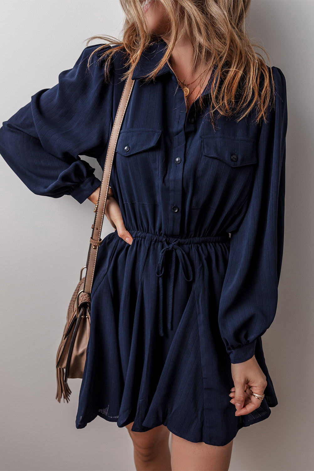 Kim Chest Pockets Tunic Shirt Mini Dress