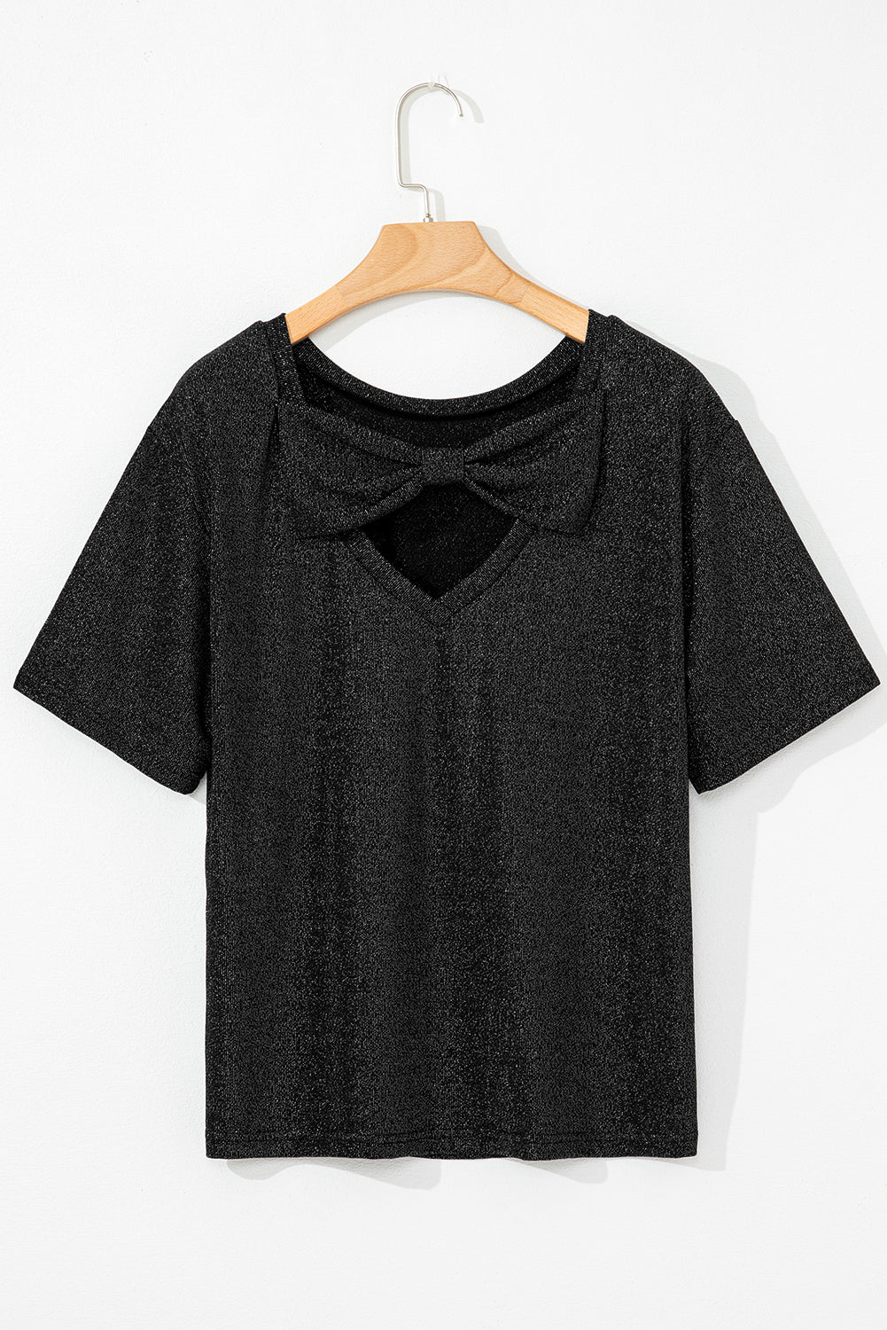 Kathryn Bow Decor Glittery Short Sleeve Top