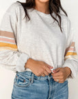 Stripe Patchwork Drop Shoulder Sweatshirt