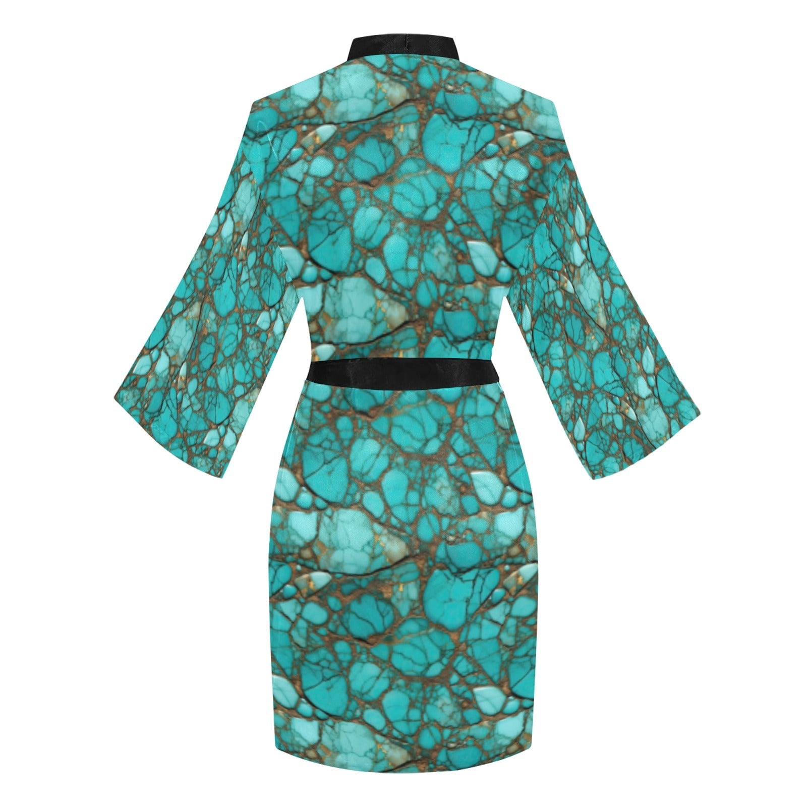 All Turquoise Women&#39;s Lounge Kimono Robe