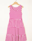 Ellie Stripe U Neck Sleeveless Loose Fit Mini Dress