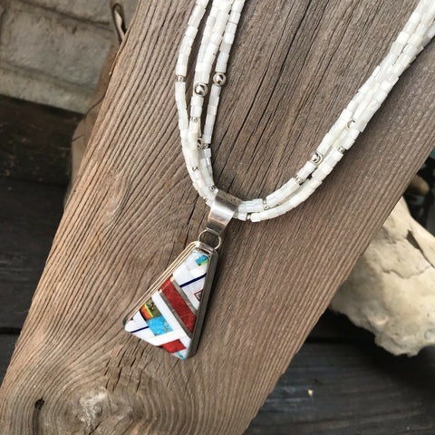 Daniel Coriz Mother Of Pearl Beaded Inlay Necklace - Everest Ranch