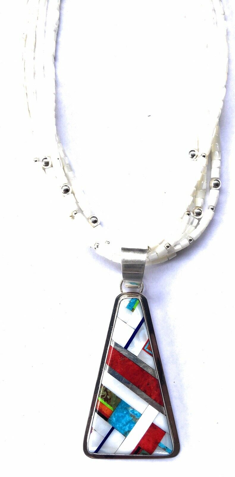 Daniel Coriz Mother Of Pearl Beaded Inlay Necklace - Everest Ranch