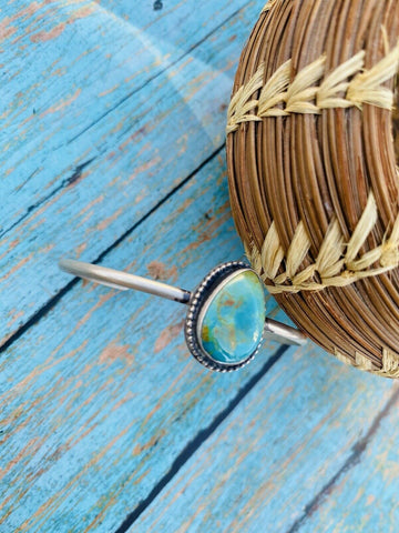 Navajo Sterling Cuff & Royston Turquoise Cuff Bracelet