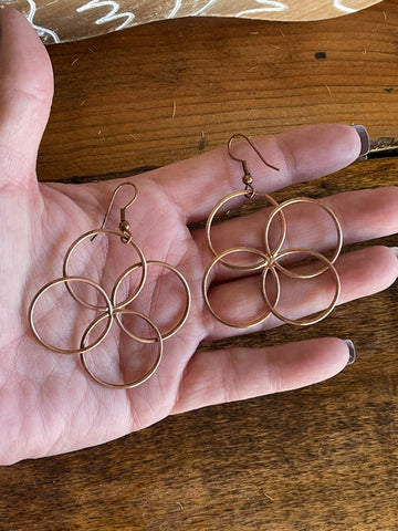 Navajo Copper Butterfly Twist Wire Dangle Earrings