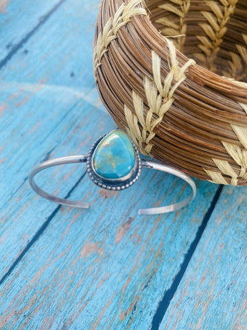 Navajo Sterling Cuff & Royston Turquoise Cuff Bracelet