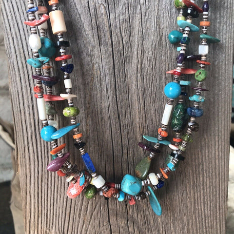 Daniel Coriz Multi Stone Beaded Necklace