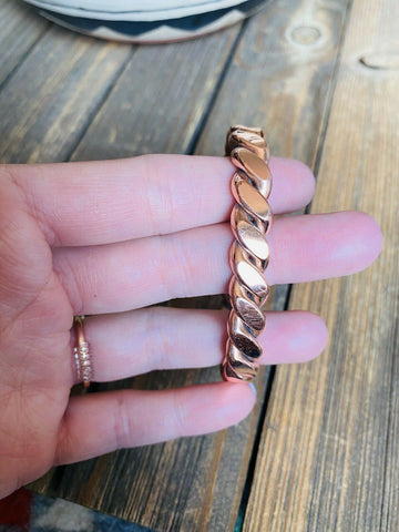 Navajo Copper Over Sterling Hand Twisted Cuff Bracelet