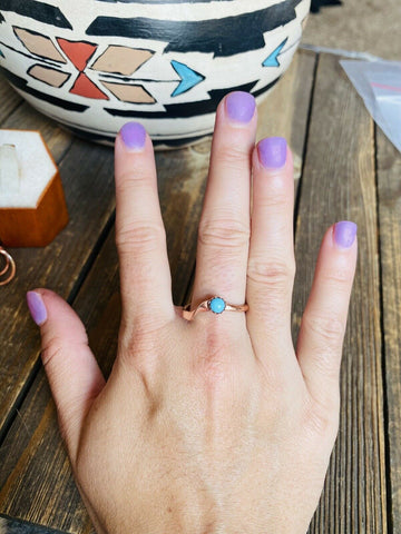 Navajo Copper Over Sterling & Turquoise Ring